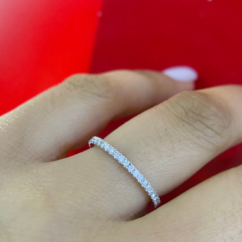 18K White Gold Natural Diamond Eternity Band – 0.50CT | WB599