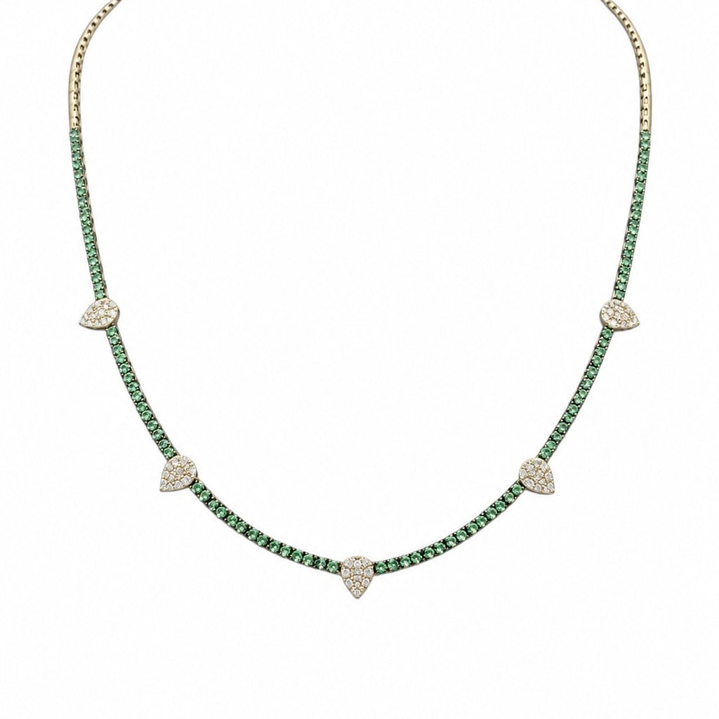 14K Yellow Gold Tsavorite & Diamond Necklace — 1.51 CT Tsavorite, 0.66 CT Diamonds KVN00134TS-002