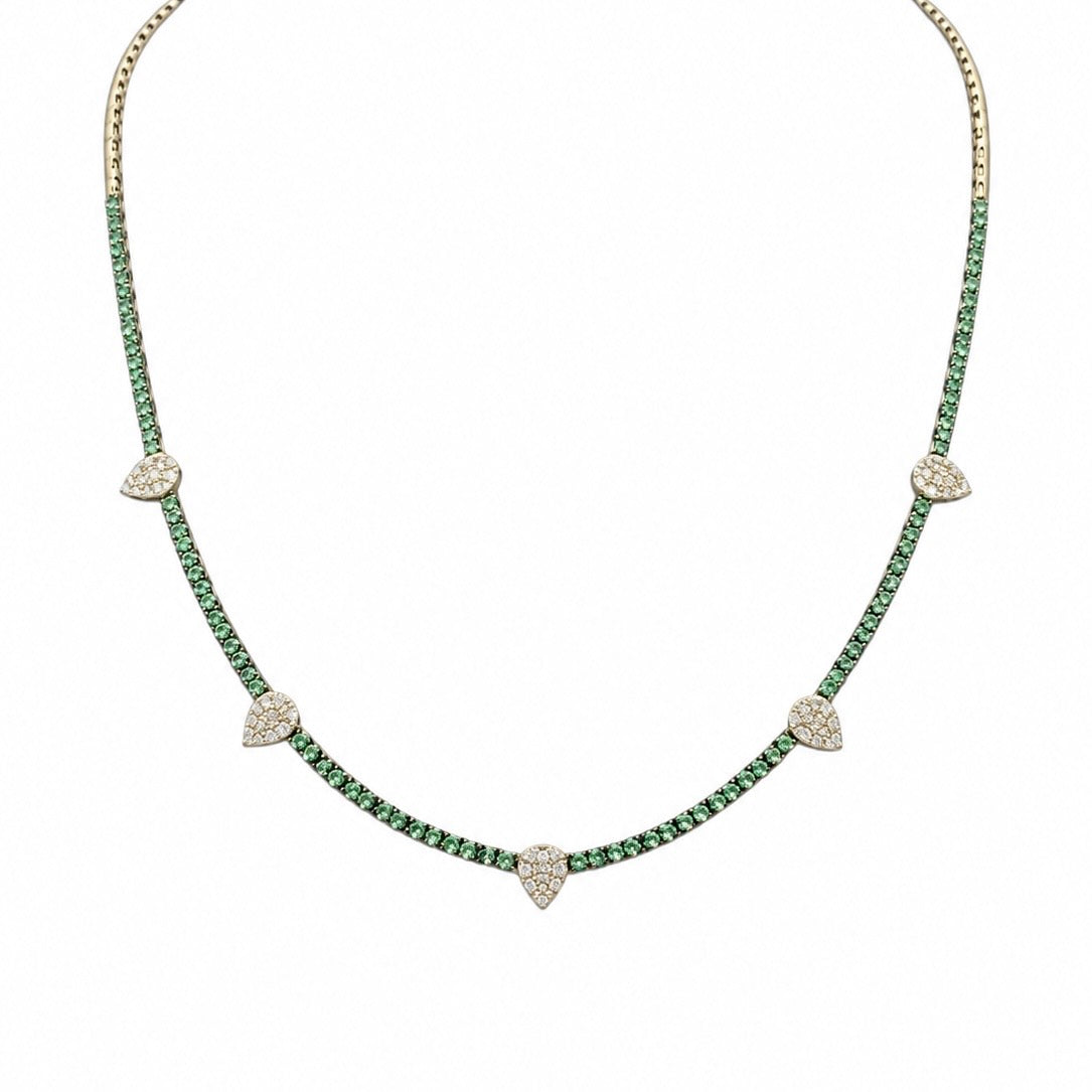 14K Yellow Gold Tsavorite & Diamond Necklace — 1.51 CT Tsavorite, 0.66 CT Diamonds KVN00134TS-002