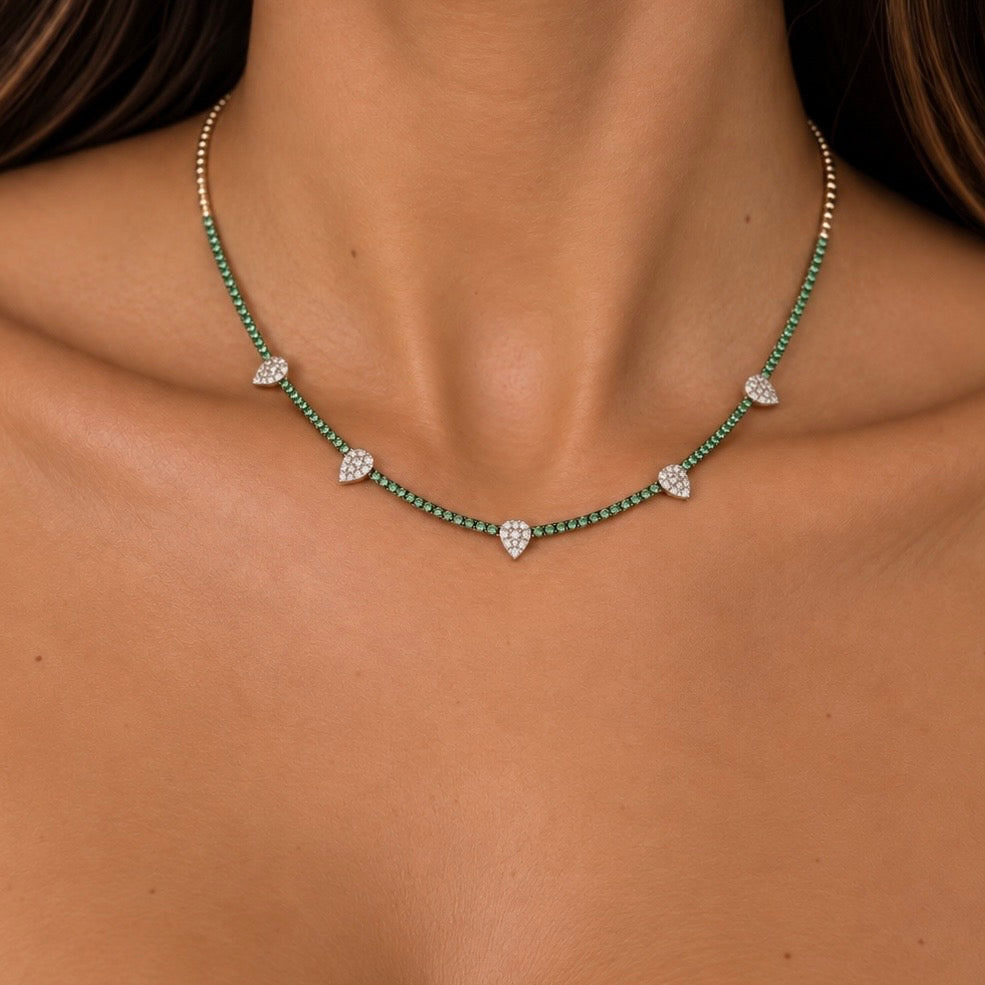 14K Yellow Gold Tsavorite & Diamond Necklace — 1.51 CT Tsavorite, 0.66 CT Diamonds KVN00134TS-002