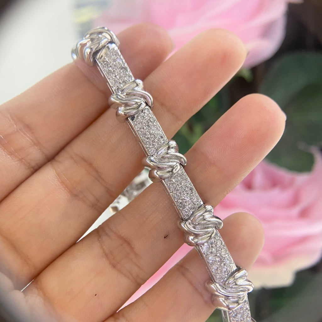 14K White Gold Bracelet with 4.00ct Natural Diamonds . DB026 GEJJ