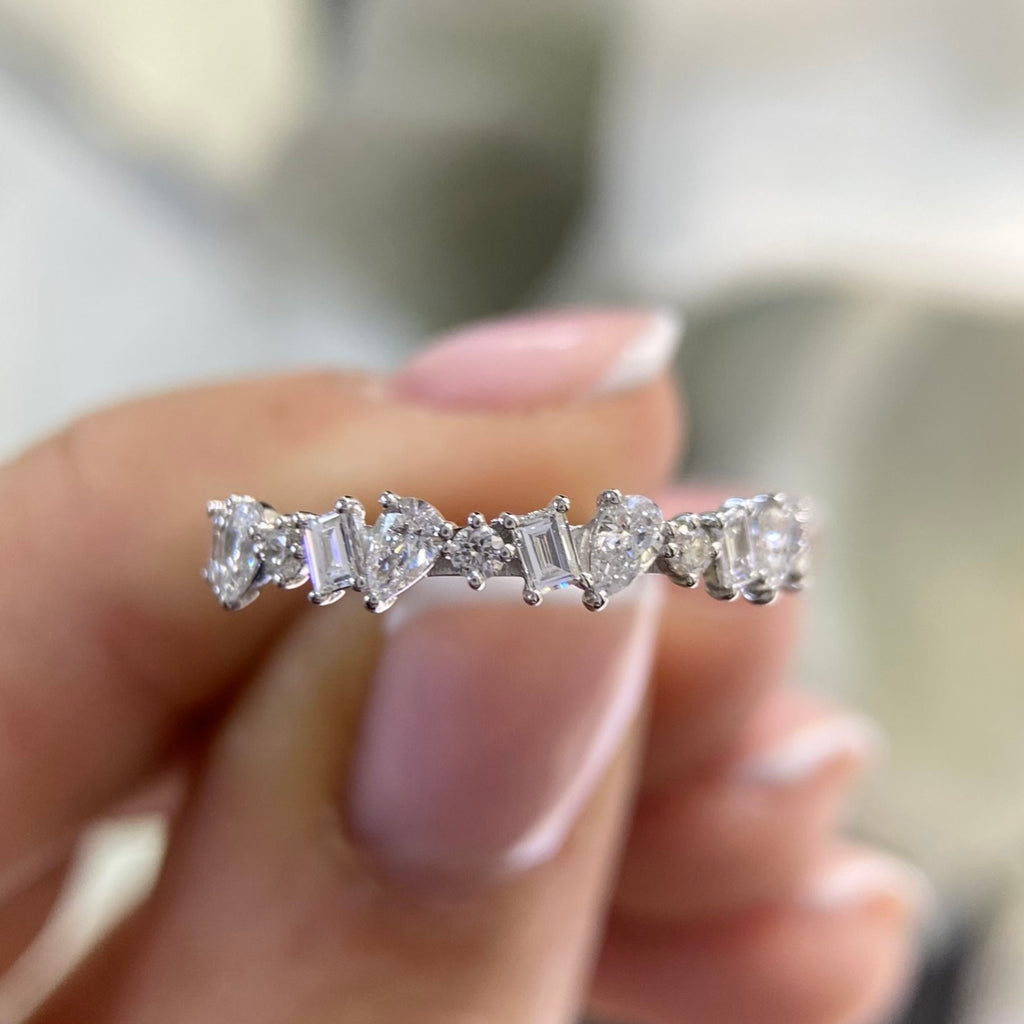 14K White Gold Diamond Half Eternity Ring – 0.56CT | PJR5546-00