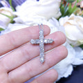 3.50ct Eleven Round Diamond Cross Pendant Necklace DP027