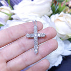 3.50ct Eleven Round Diamond Cross Pendant Necklace DP027