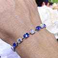 18K White Gold Sapphire & Diamond Bracelet – 6.73CT Blue Sapphires / 2.41CT Diamonds | SDB032