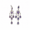 14K White Gold 3.35 Ct Tanzanite & 0.86 Ct Diamond Drop Earrings V875TZE4WK IEJJ