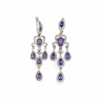 14K White Gold 3.35 Ct Tanzanite & 0.86 Ct Diamond Drop Earrings V875TZE4WK IEJJ