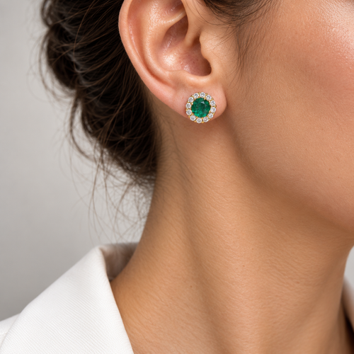 14K Yellow Gold Emerald & Diamond Earrings — 2.48ct Emeralds, 1.20ct Diamonds EMER030 NTJJ