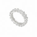 14K White Gold 3.03CT Princess Cut Diamond Band Ring WB601 GATJ