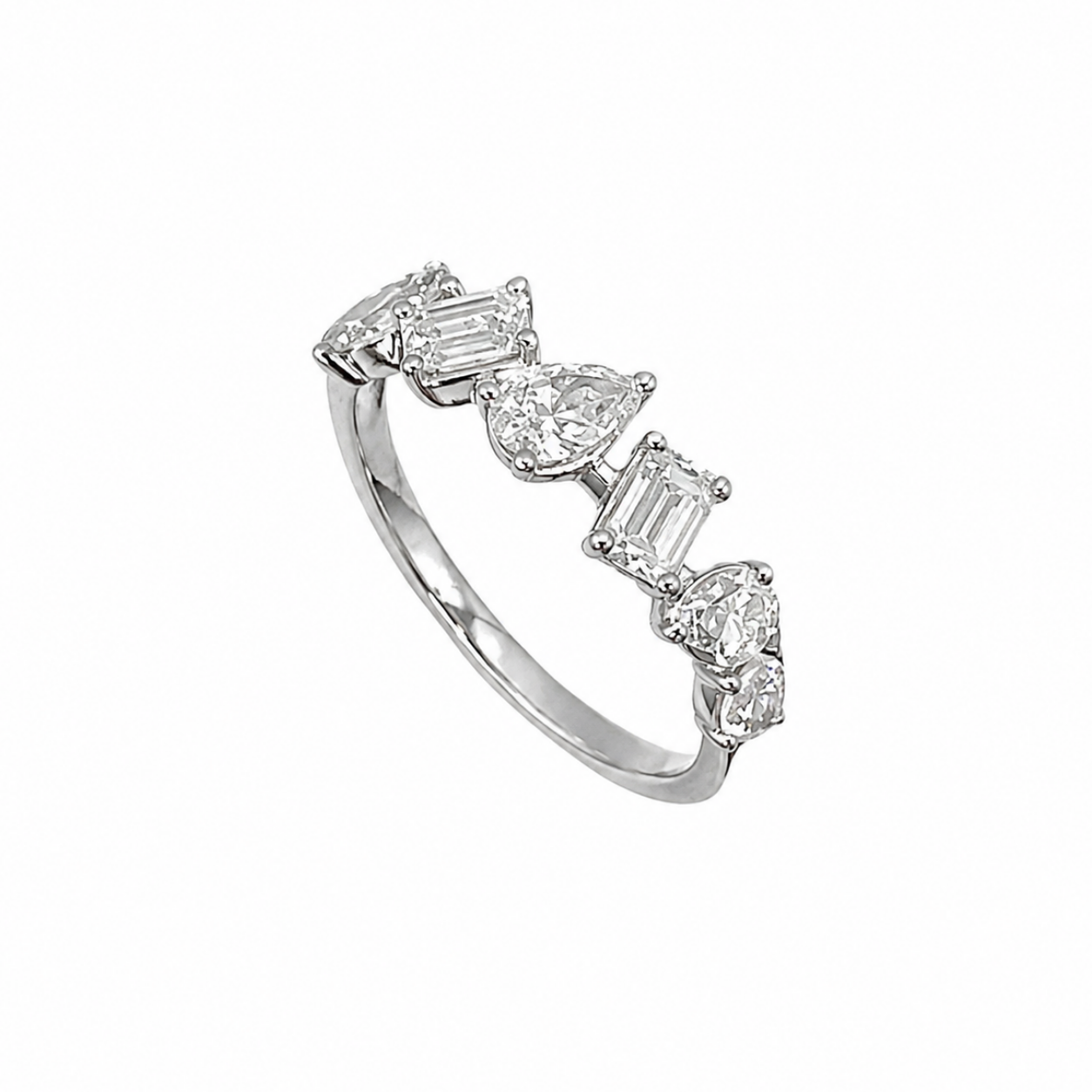 14K White Gold Multi-Shape Diamond Ring – 1.06CT Diamonds AR17325-007