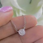 14K White Gold Bezel-Set Natural Diamond Pendant – 0.50CT I/SI1 | STJ