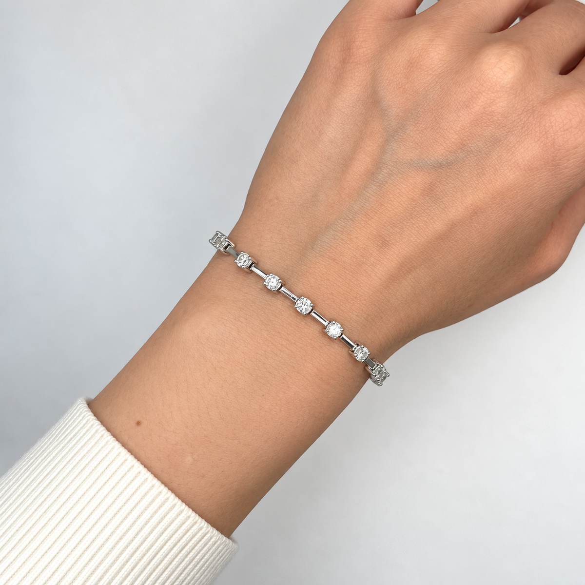 14K White Gold 3.04CT Diamond Bracelet