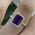 14K Yellow Gold Amethyst & Diamond Ring – 2.24CT Amethyst / 0.39CT Diamonds | DC-R13823-17