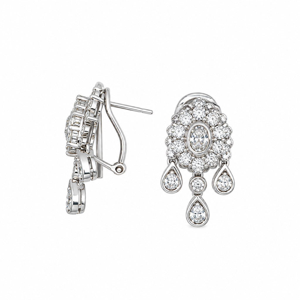 18K White Gold 1.25 Ct Diamond Earrings