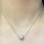 18K White Gold Diamond Ball Pendant – 1.26CT F-G/SI | DP050 ETJ