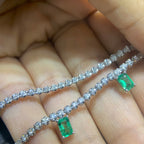 18K White Gold Emerald & Diamond Necklace – 1.70CT Emerald / 1.40CT Diamonds | EMDN014