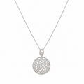18K White Gold 2.80 CT Diamond Pendant Necklace GTJJ