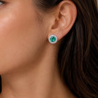 14K White Gold Natural Emeralds 2.16ct with 0.65ct in diamonds. GJJJ