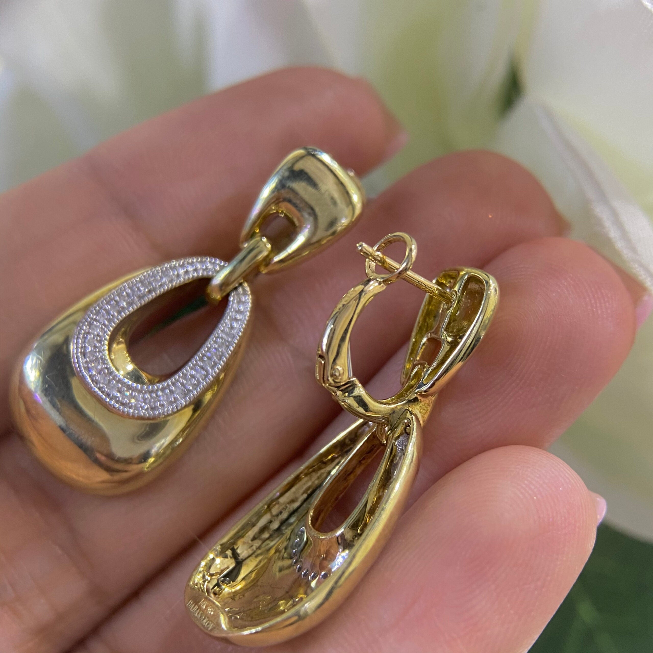 14K Yellow Gold 0.13ct Diamond Earrings DCE12575-5. ZNT