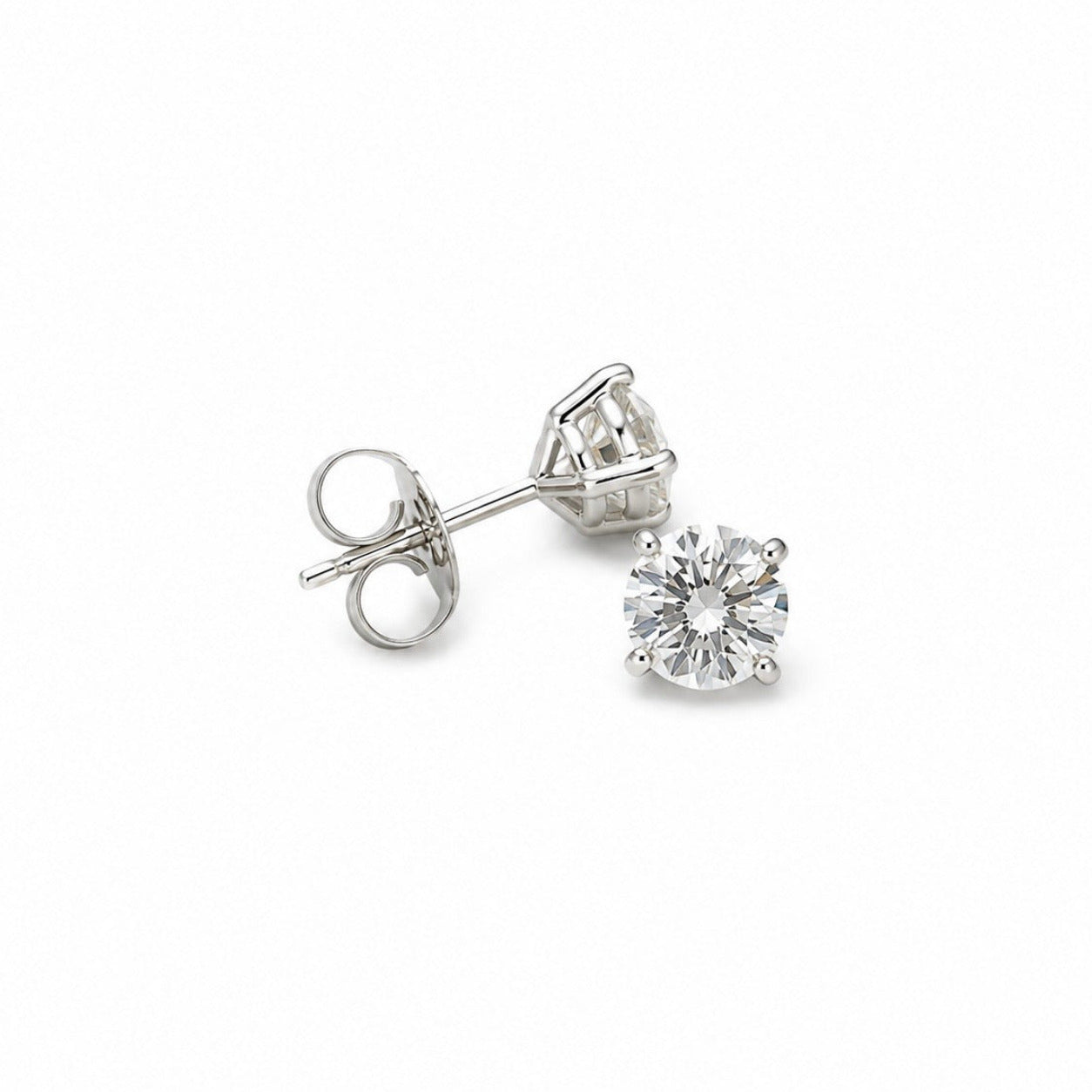14K White Gold Stud Earrings with 2.00 CT Total Lab-Grown Diamonds TTJ