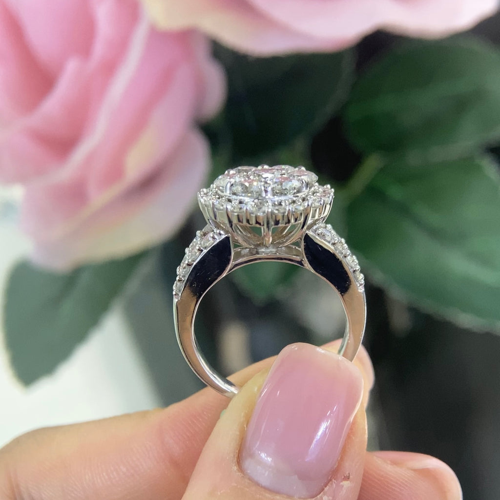 14K White Gold Natural Diamond Ring – 2.50CT G-H/VS | DR006 I,NJJ