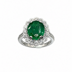 18K White Gold Emerald & Diamond Ring – 2.90ct Emerald & 1.18ct Diamonds EMDR011 AGJJ
