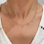 14K Yellow Gold Diamond Necklace with 0.51 CT Total Diamonds KAN59766A