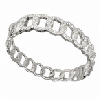 18K White Gold Diamond Link Bangle Bracelet – 2.84CT Diamonds DBAN017 AEJJ