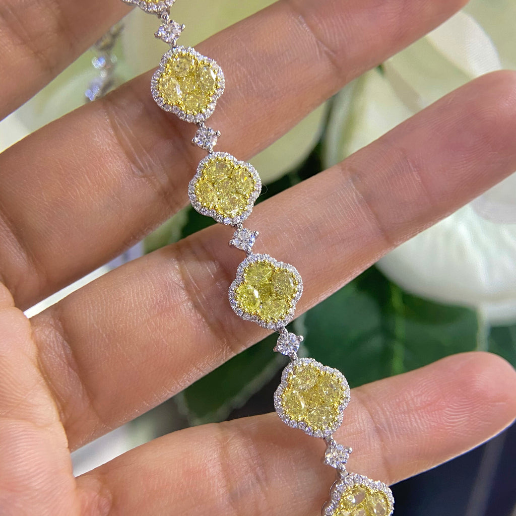 Fancy Yellow & White Diamond Bracelet – 11.60CT Total Weight | DB0075