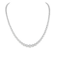 14K White Gold 6.20CT Natural Round Diamond Graduated Tennis Necklace – 16.5” DN0052 ATJJ