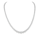 14K White Gold 6.20CT Natural Round Diamond Graduated Tennis Necklace – 16.5” DN0052 ATJJ