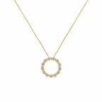 14K Yellow Gold Circle of Love/Life Diamond Pendant Necklace – 2.20CT IGJJ