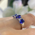 14K White Gold Sapphire & Diamond Ring – 2.94CT Sapphires / 0.24CT Diamonds | SDR014
