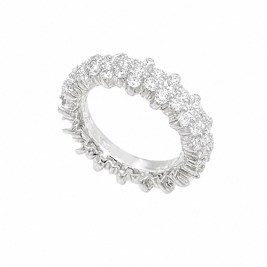 14K White Gold 2.97CT Diamond Eternity Band Ring WB160 GJTJ