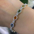 14K Yellow Gold Sapphire and Diamond Bracelet with 12.95CT Sapphires and 2.61CT Diamonds DC-B11895-12 NEJJ