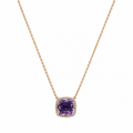 18K Rose Gold 5.60 CT Amethyst & 0.26 CT Diamond Pendant Necklace COLN021 STJ