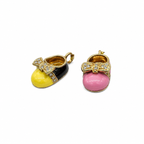 14K Yellow Gold Baby Shoe Pendant with 0.15 CT Natural Diamonds DP014 NAJ YELLOW