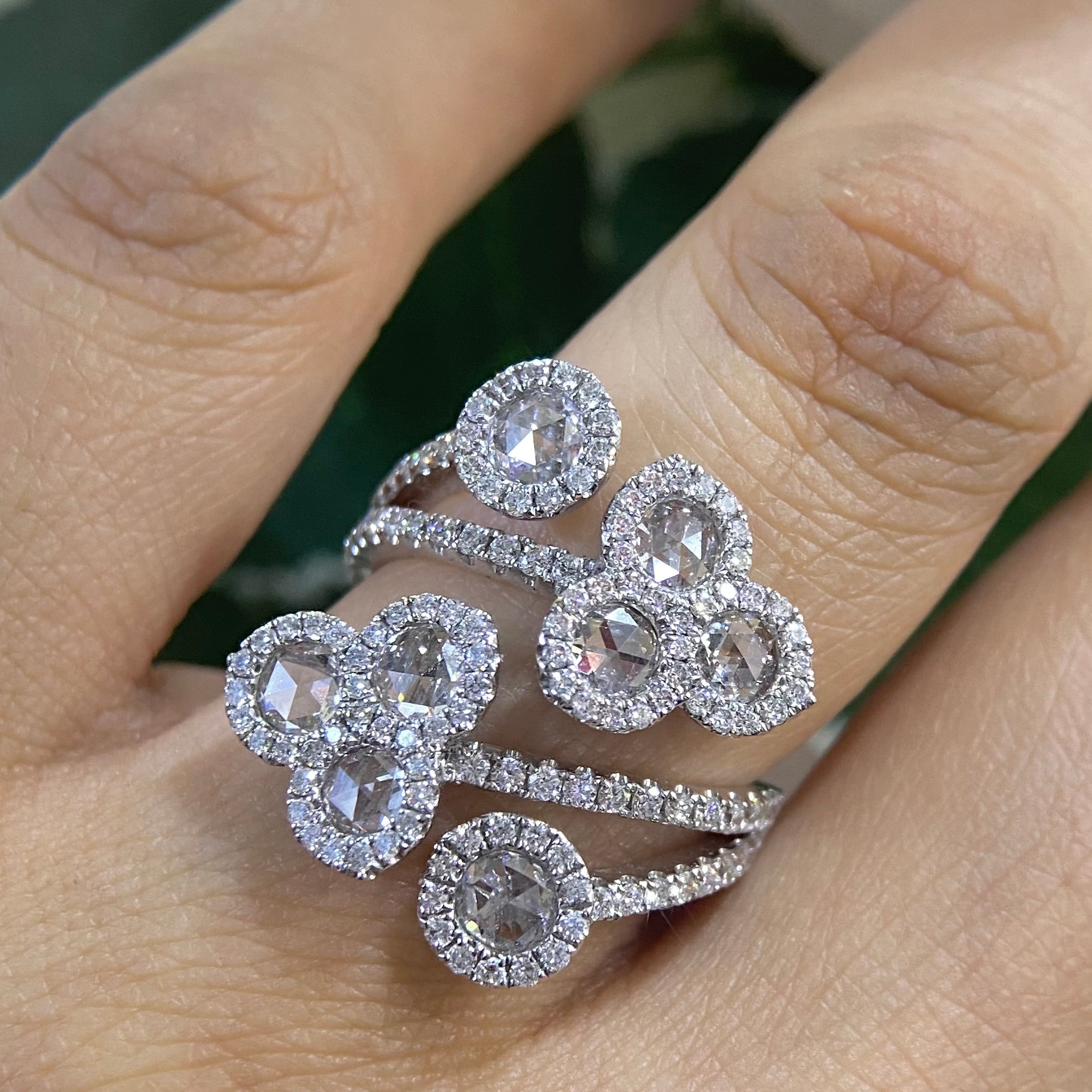 18K White Gold Diamond Ring – 2.03CT Total Diamonds | DR040