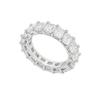 Platinum 7.58 CT Emerald Cut Diamond Eternity Band Ring WB681 IJ,TJJ