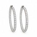 14K White Gold 5.56 Ct Diamond Inside-Out Hoop Earrings