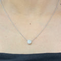 14K White Gold Bezel-Set CE Diamond Pendant – 1.06CT G/SI1 | DP025