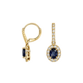 14K Yellow Gold 1.72 Ct Sapphire & 0.72 Ct Diamond Earrings