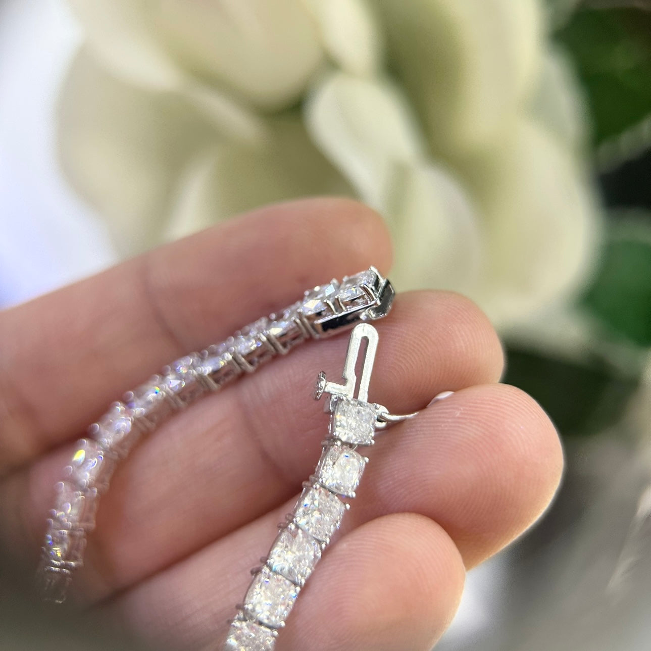 14K White Gold Lab Grown Diamond Bracelet with 12.49CT Diamonds DB110 GETJ