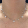 18Kt White Gold Necklace with 1.10ct total in round cut Natural diamonds . WF-138185-1 IJJJ
