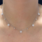 18Kt White Gold Necklace with 1.10ct total in round cut Natural diamonds . WF-138185-1 IJJJ