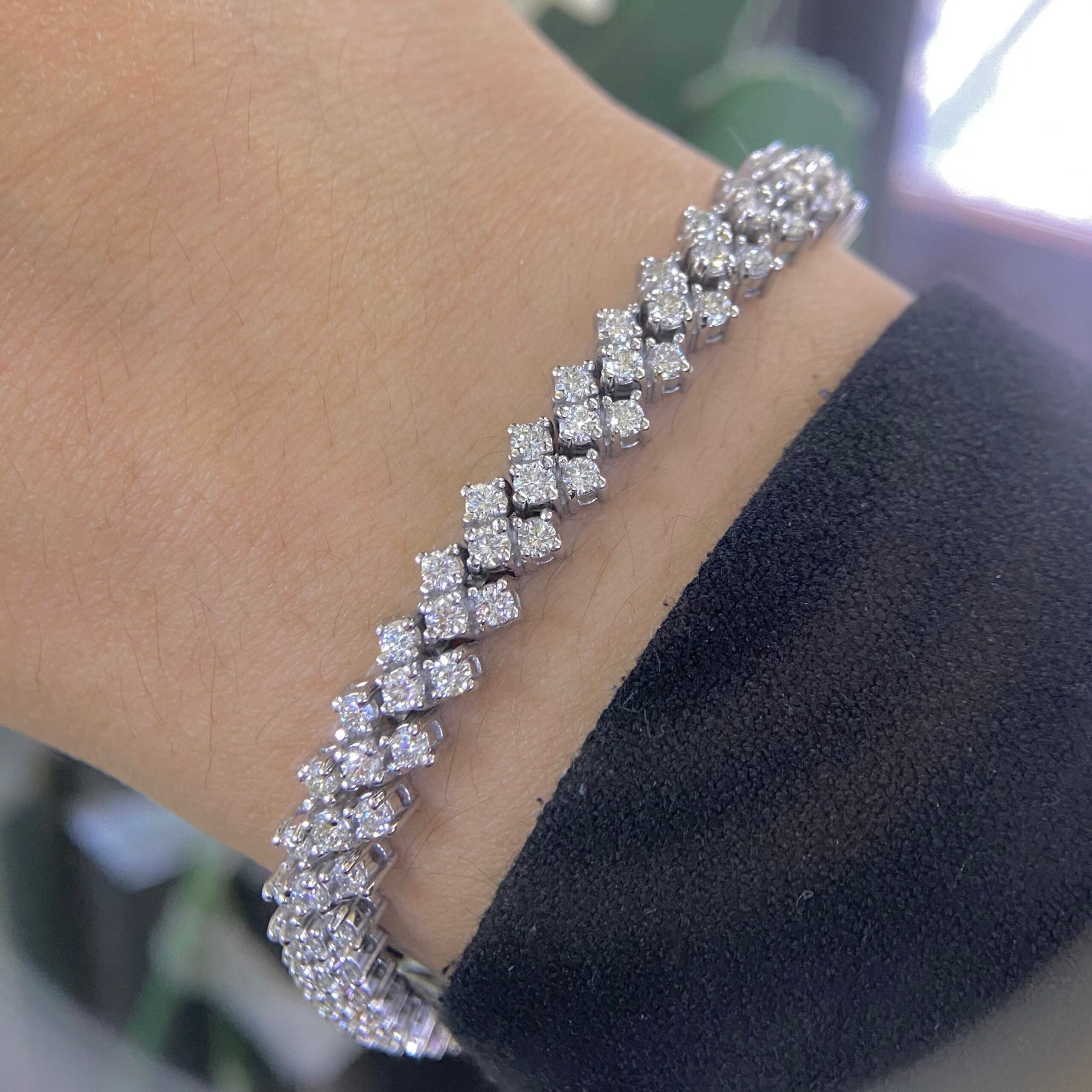 14K White Gold Diamond Bracelet with 6.15CT Diamonds DB0066 NT