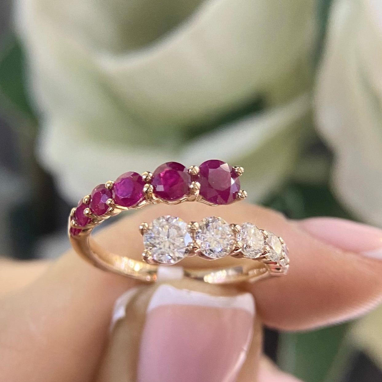 18K Rose Gold Ruby & Diamond Ring – 1.19CT Rubies / 0.88CT Diamonds | BAIIST