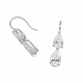 14K White Gold Lab Grown Diamond Drop Earrings 3.55ct