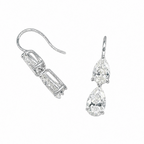 14K White Gold Lab Grown Diamond Drop Earrings 3.55ct