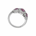 14K White Gold Pink Sapphire & Diamond Ring – 1.00CT Pink Sapphire / 0.40CT Diamonds | SDR045
